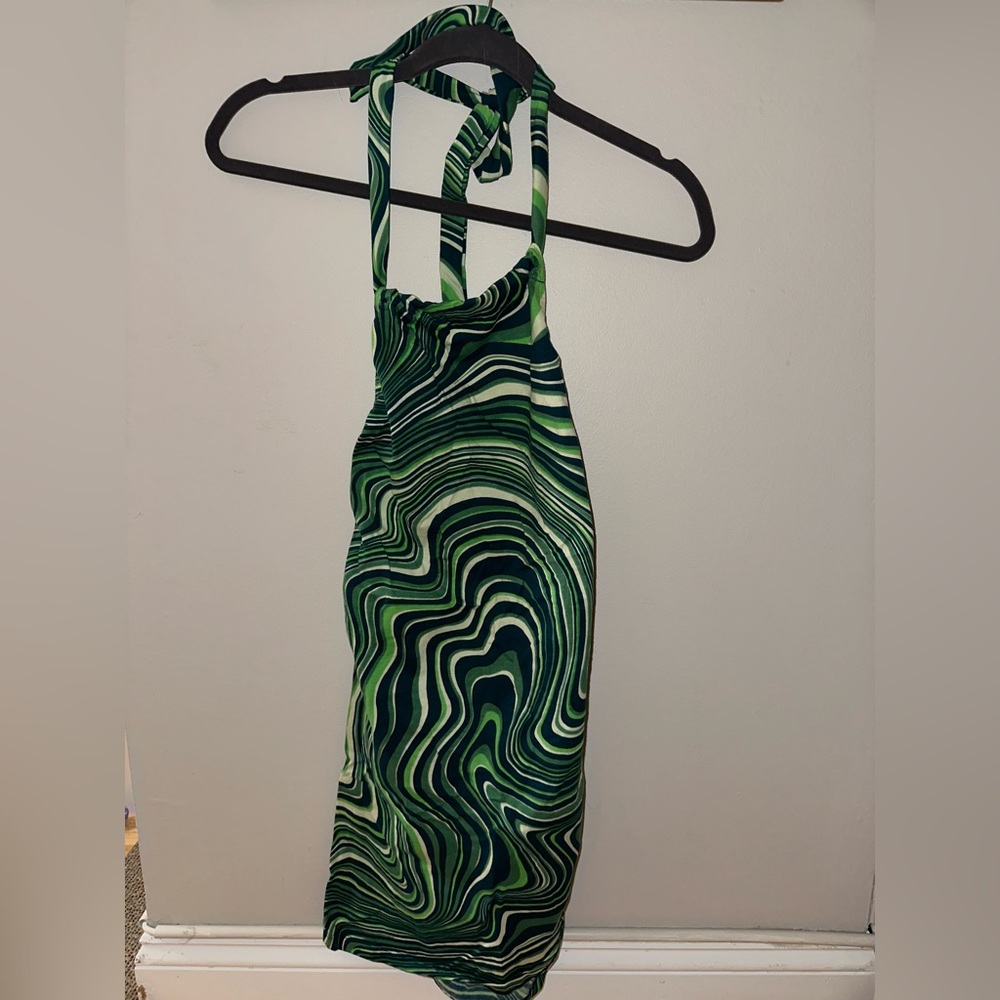 Motel Rocks - Backless Green Swirl Dress